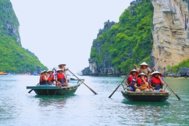 Lan Ha bay - Dark and Bright Cave - Tuan Chau Marina – Hanoi (B, Br)
